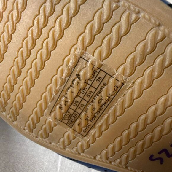 Nautica Navy Blue Perforated Ballet Flats | Bow Accent Slip-On Shoes | Casual Co - Picture 11 of 11